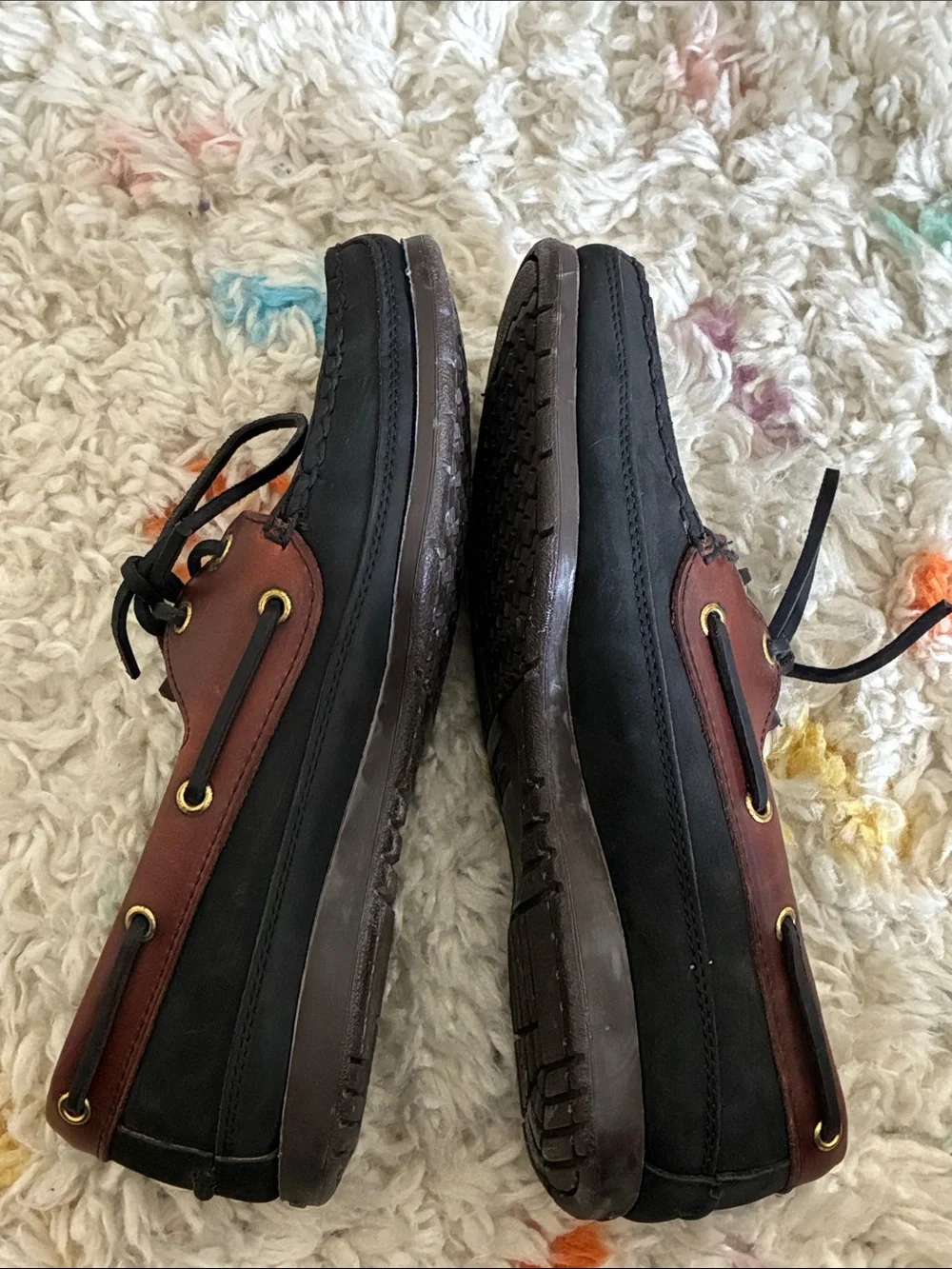 Dexter Black and Brown Leather Men’s Boat Shoes size 9 US made